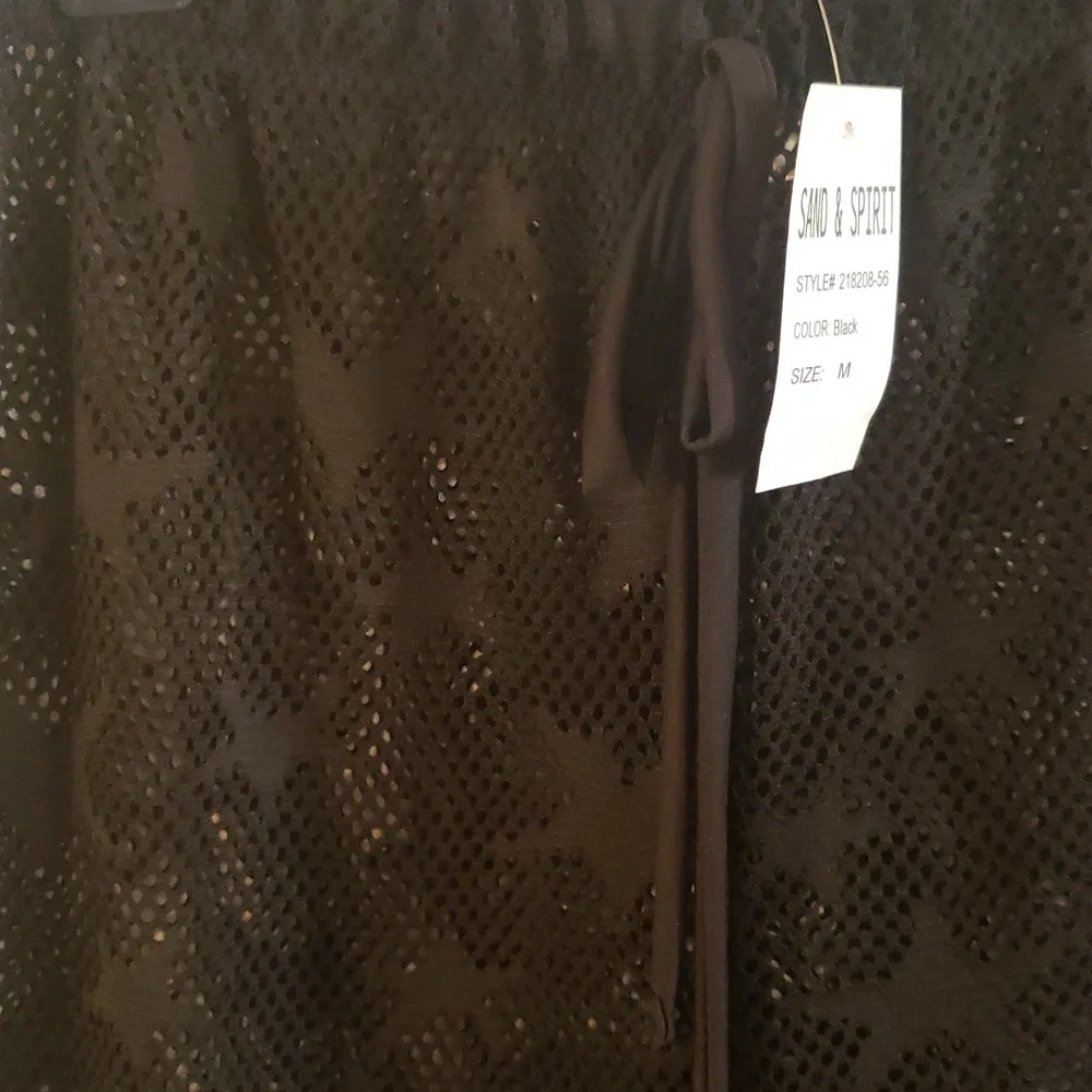 Sand & Spirit NWT black mesh with stars size medium beach pants